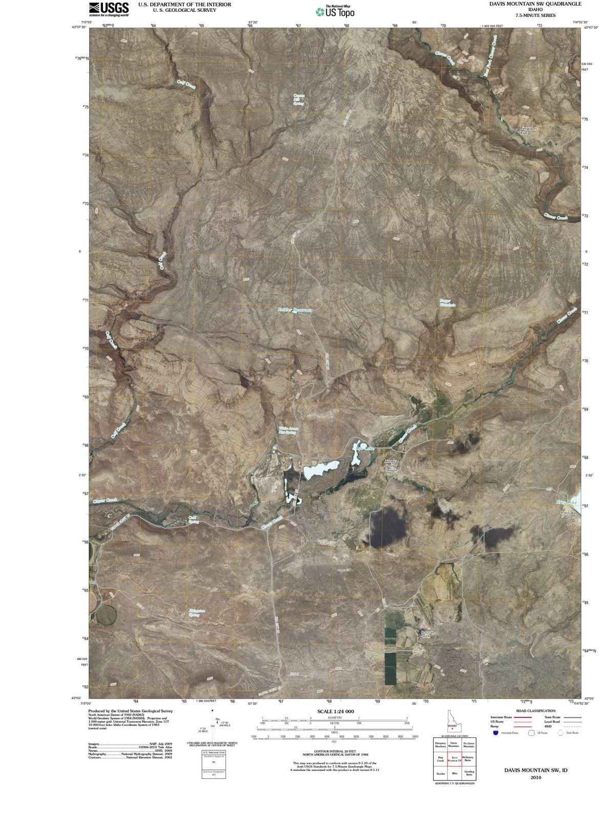 2010 Davis Mountain, ID - Idaho - USGS Topographic Map v2