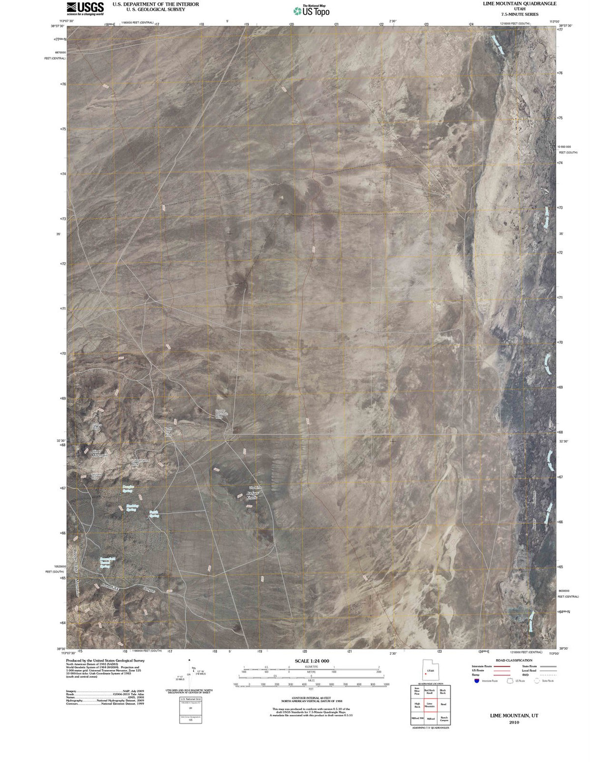2010 Lime Mountain, UT - Utah - USGS Topographic Map