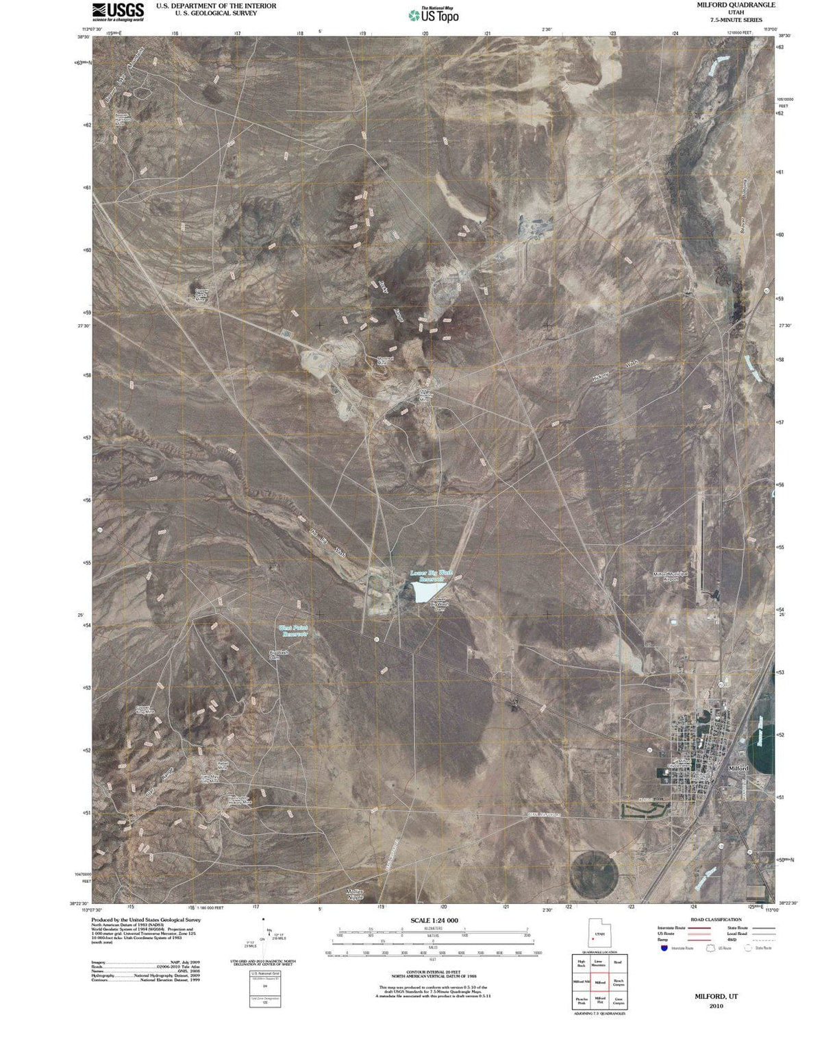 2010 Milford, UT - Utah - USGS Topographic Map