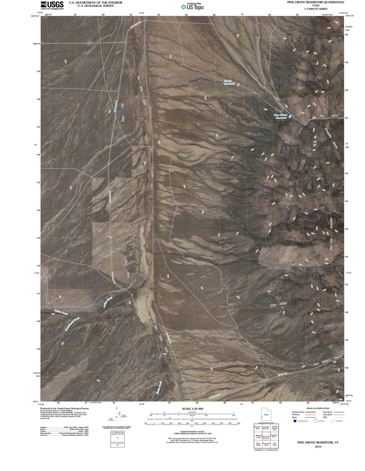2010 Pine Grove Reservoir, UT - Utah - USGS Topographic Map