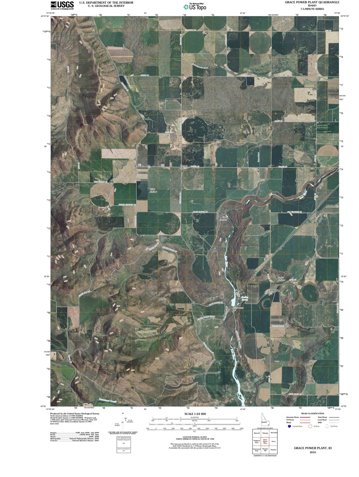 2010 Grace Power Plant, ID - Idaho - USGS Topographic Map