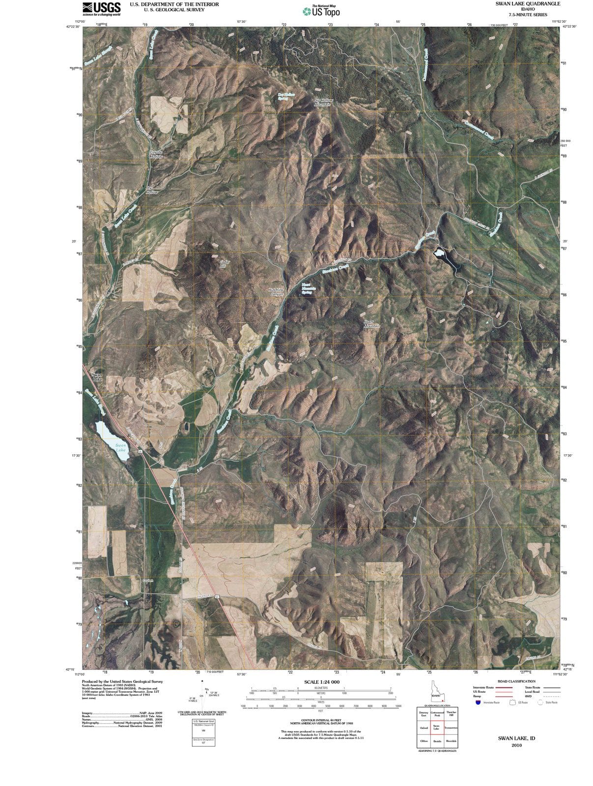2010 Swan Lake, ID - Idaho - USGS Topographic Map
