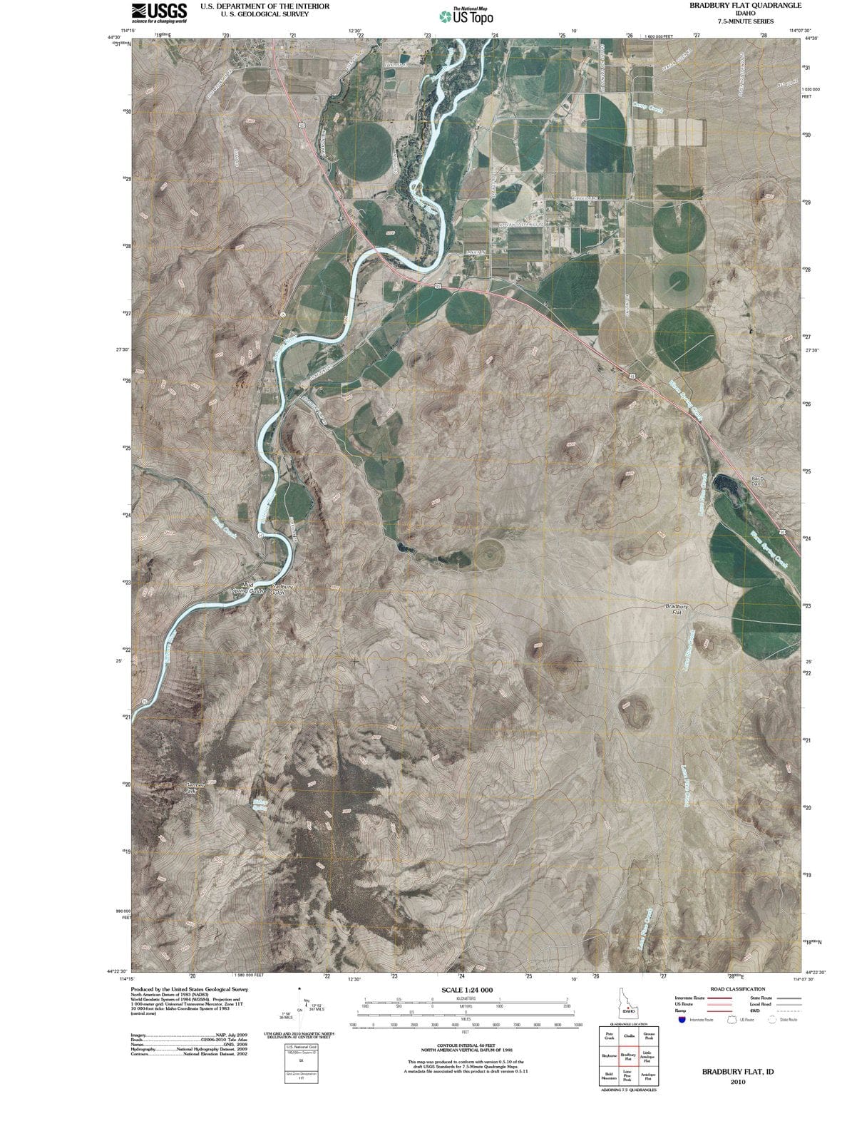 2010 Bradbury Flat, ID - Idaho - USGS Topographic Map