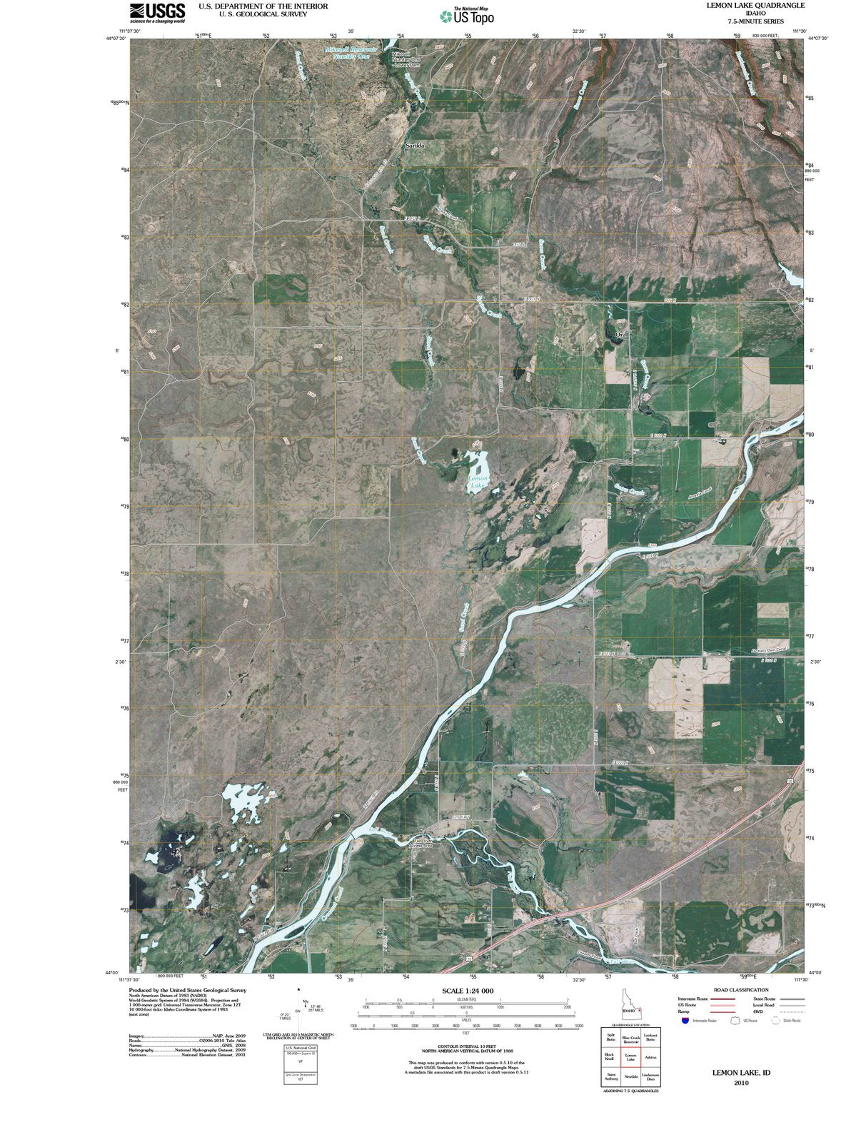 2010 Lemon Lake, ID - Idaho - USGS Topographic Map