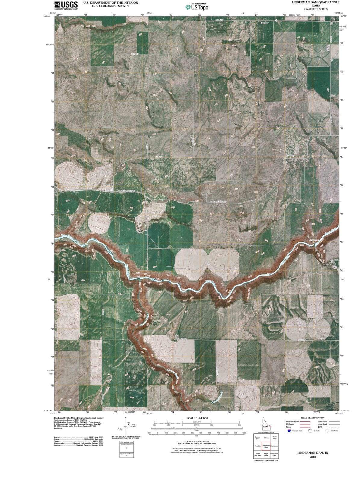 2010 Lindermanam, ID - Idaho - USGS Topographic Map
