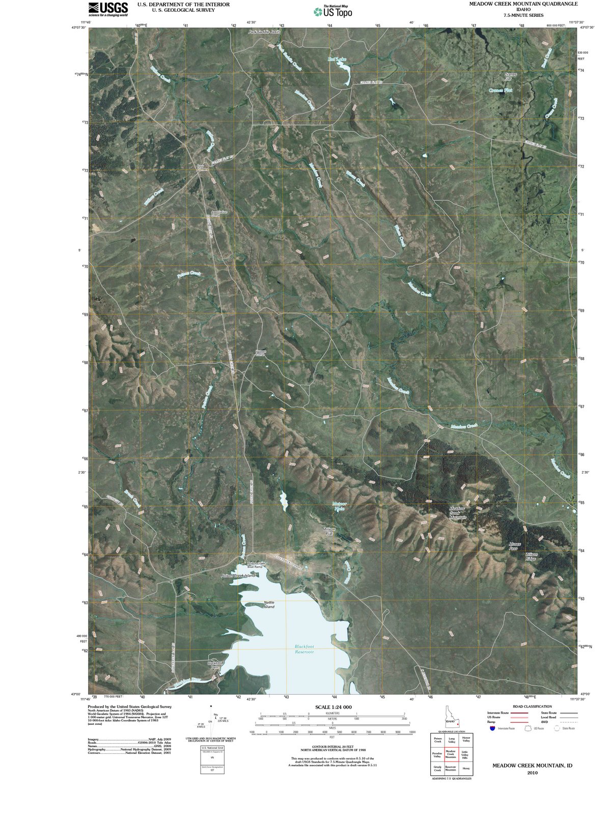 2010 Meadow Creek Mountain, ID - Idaho - USGS Topographic Map