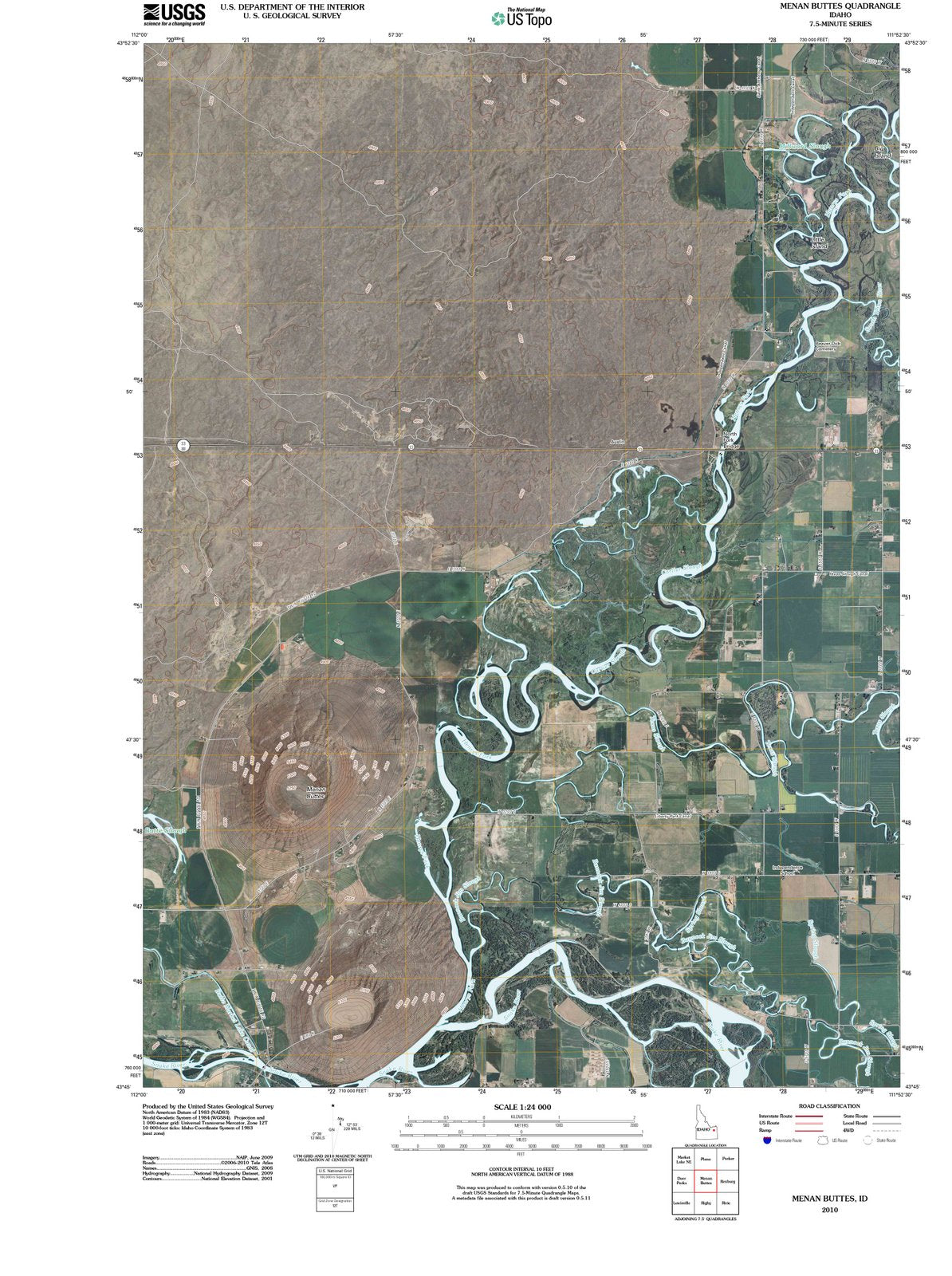 2010 Menan Buttes, ID - Idaho - USGS Topographic Map