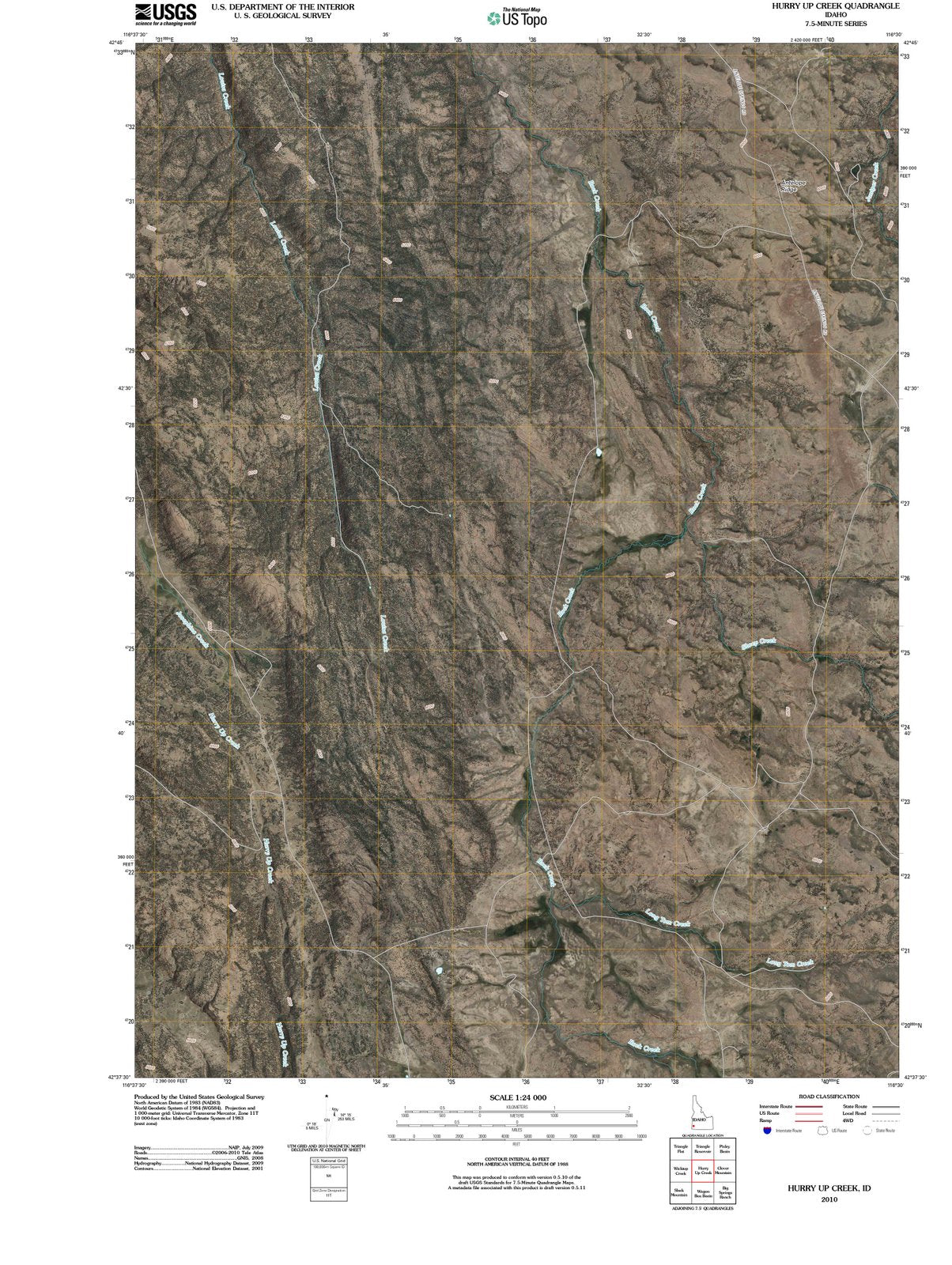 2010 Hurry Up Creek, ID - Idaho - USGS Topographic Map