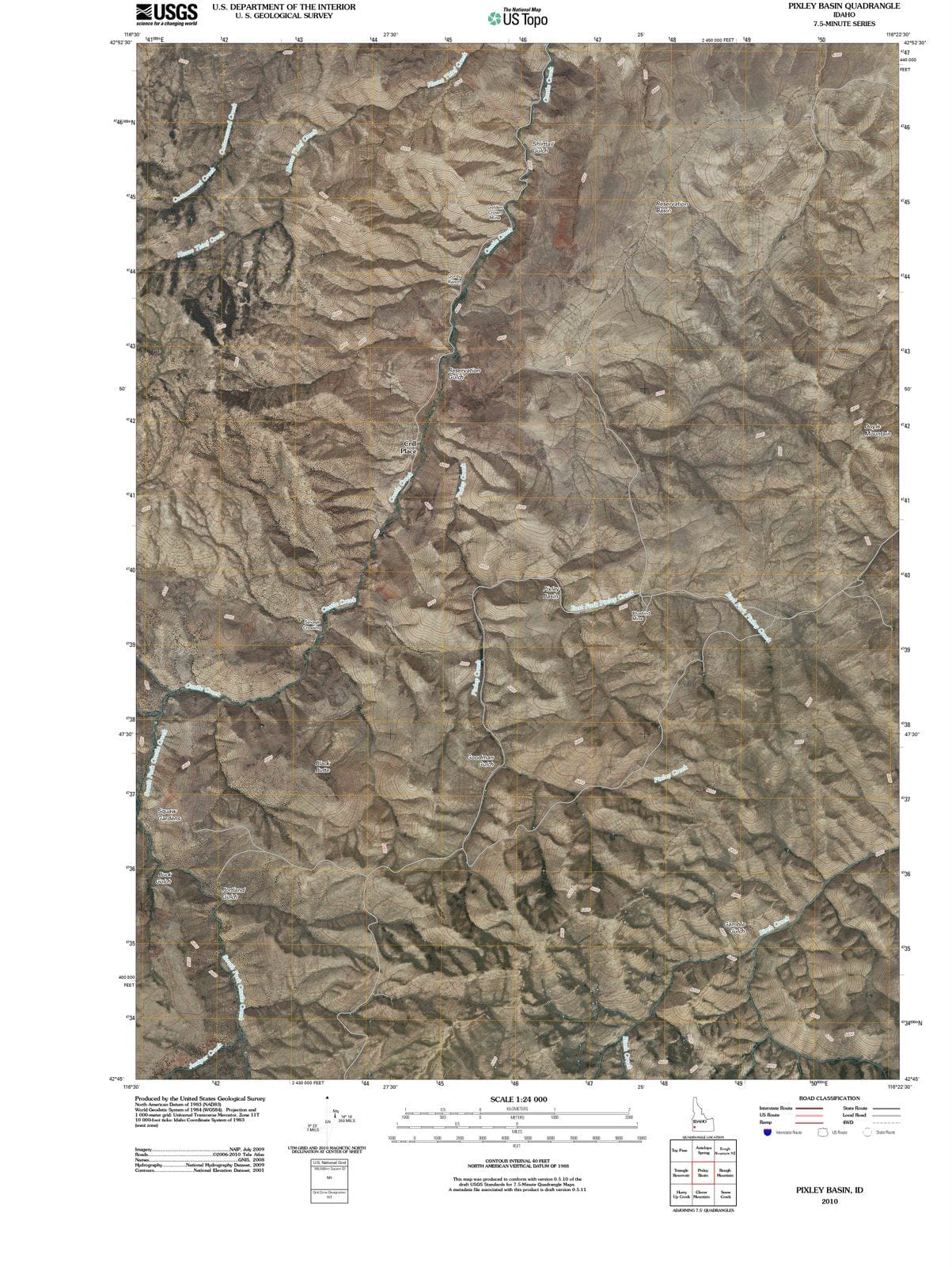 2010 Pixley Basin, ID - Idaho - USGS Topographic Map