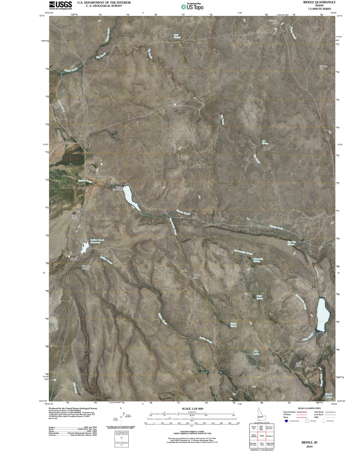 2010 Riddle, ID - Idaho - USGS Topographic Map