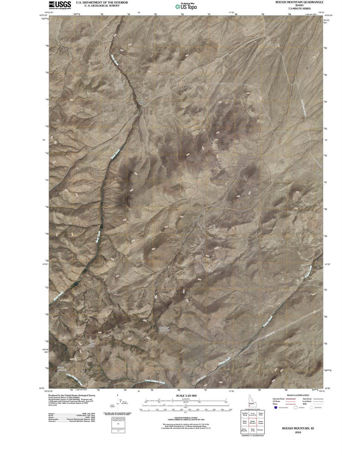 2010 Rough Mountain, ID - Idaho - USGS Topographic Map v2