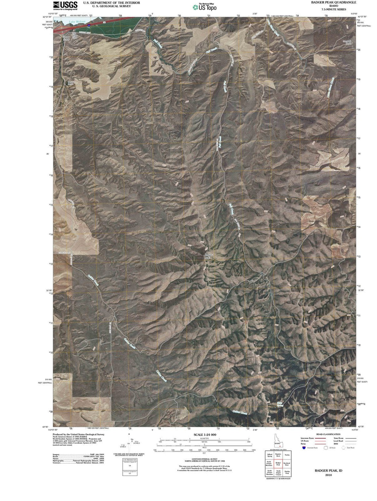 2010 Badger Peak, ID - Idaho - USGS Topographic Map