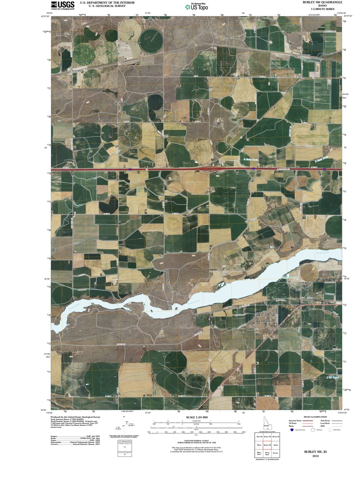 2010 Burley, ID - Idaho - USGS Topographic Map v3