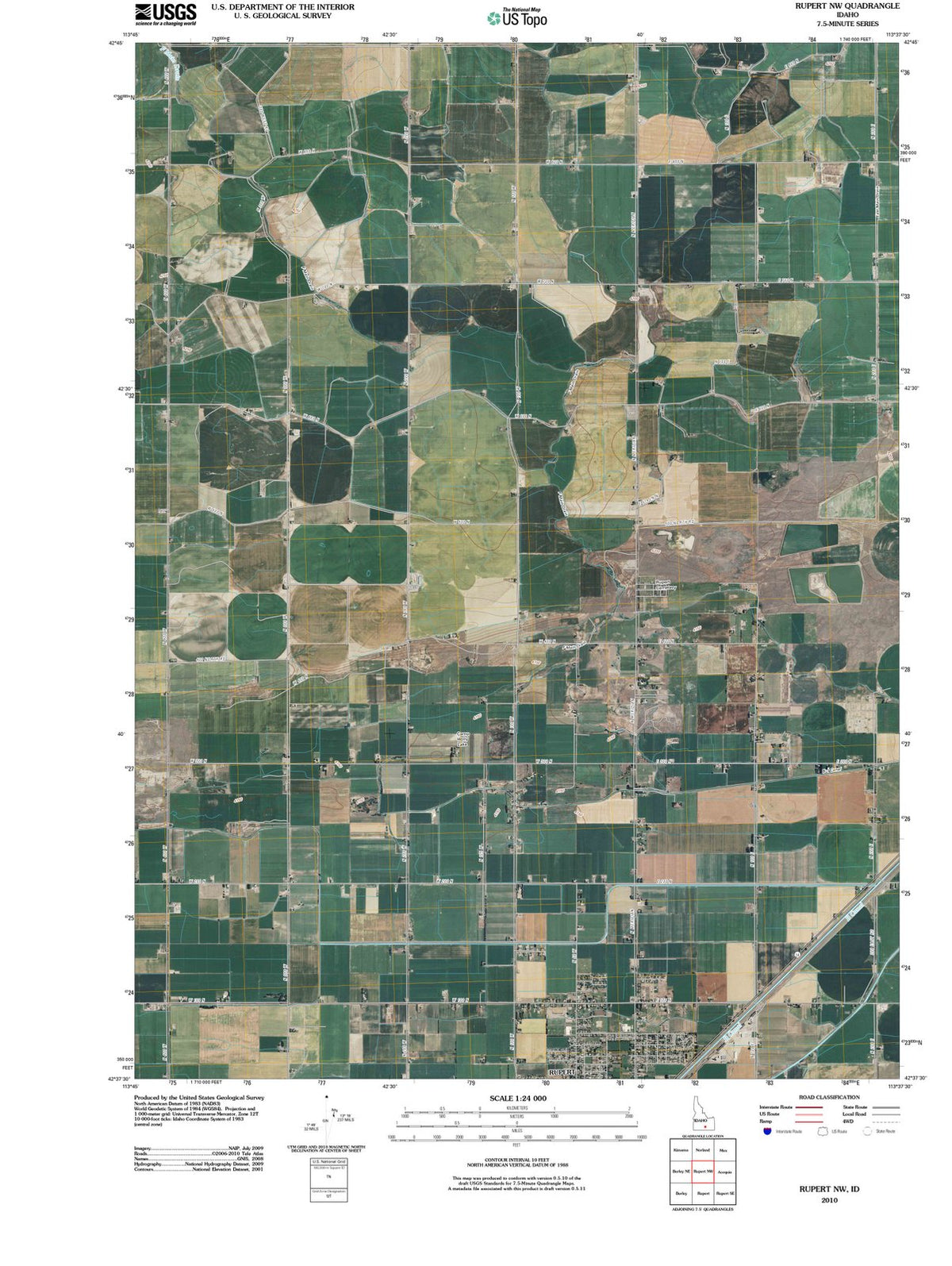 2010 Rupert, ID - Idaho - USGS Topographic Map v2