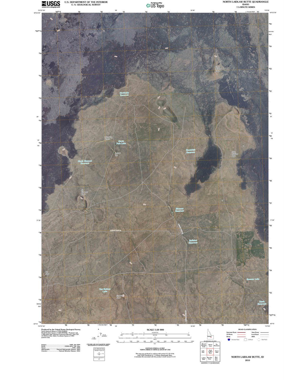 2010 North Laidlaw Butte, ID - Idaho - USGS Topographic Map