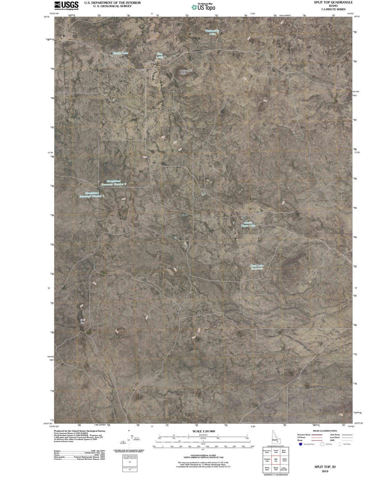2010 Split Top, ID - Idaho - USGS Topographic Map