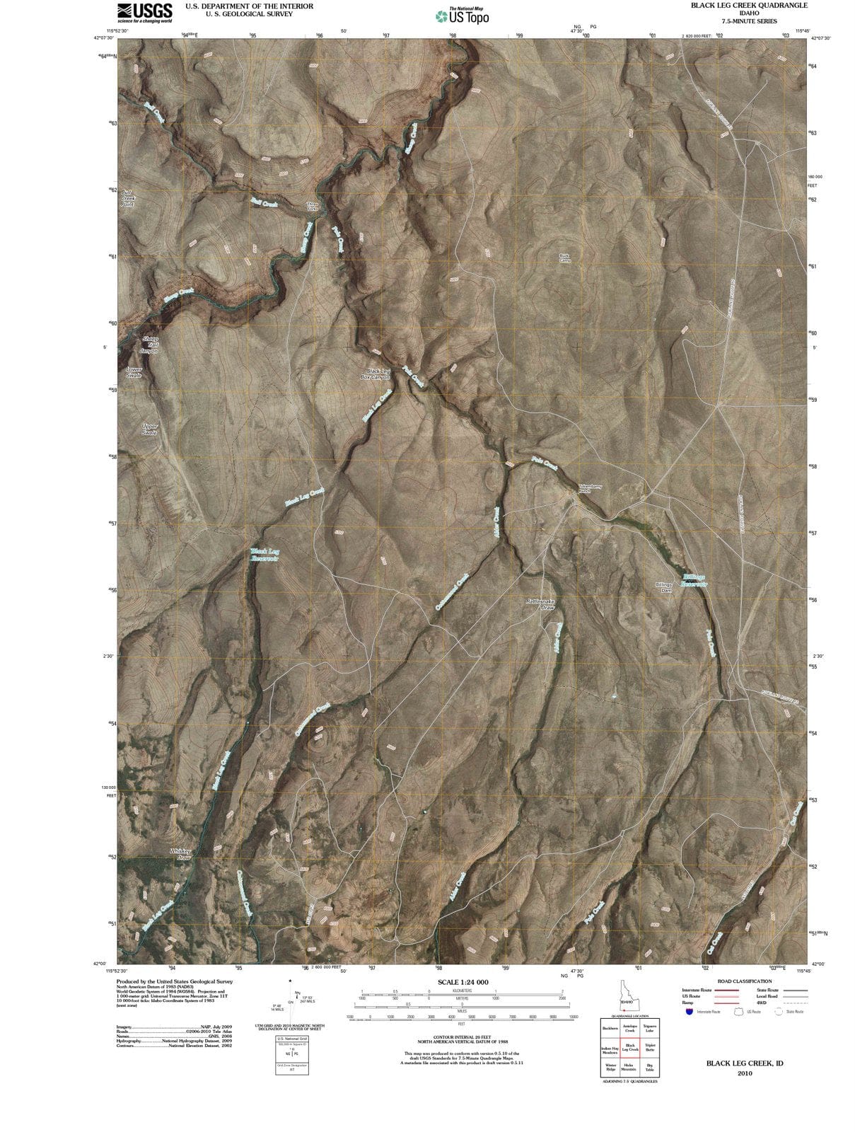 2010 Black Leg Creek, ID - Idaho - USGS Topographic Map