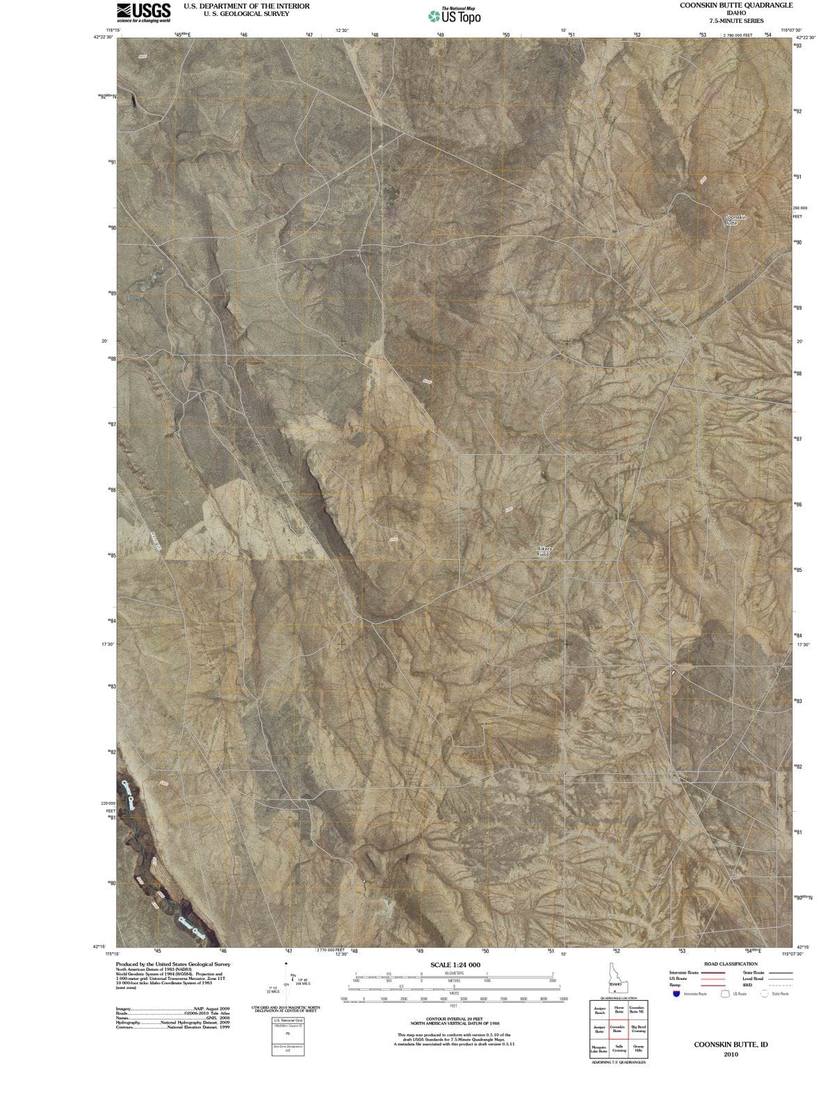 2010 Coonskin Butte, ID - Idaho - USGS Topographic Map