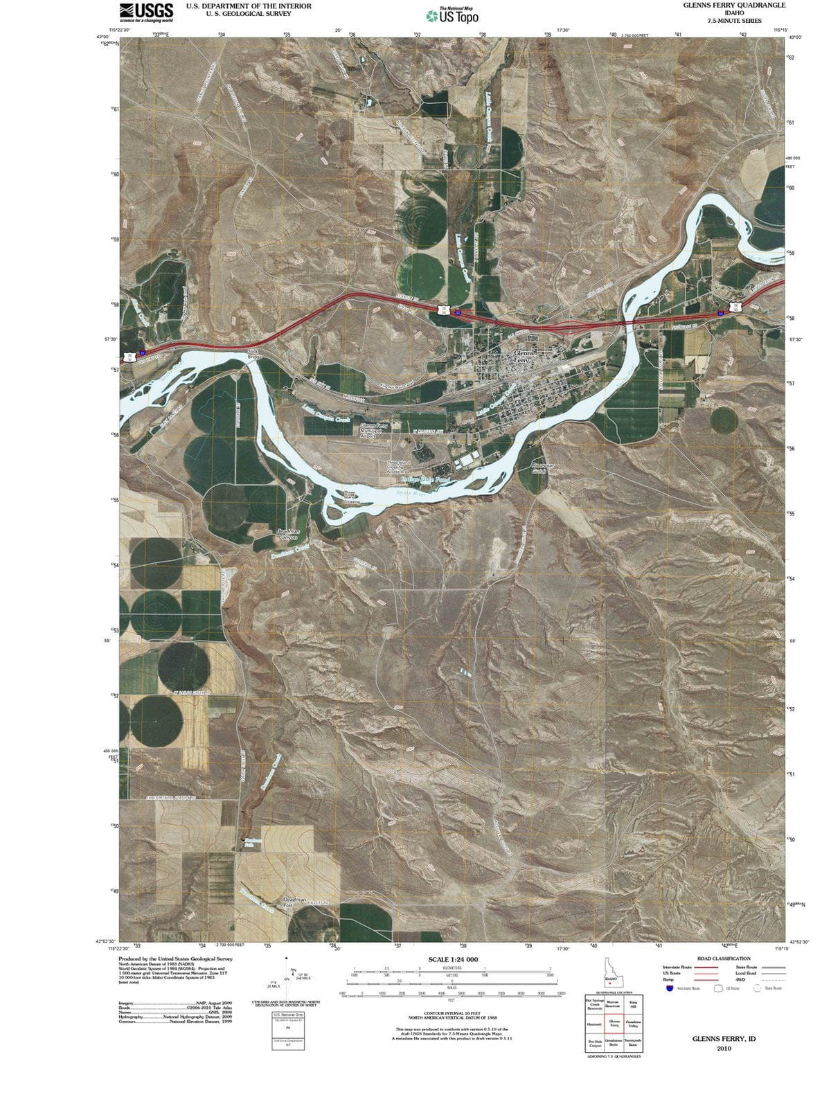 2010 Glenns Ferry, ID - Idaho - USGS Topographic Map