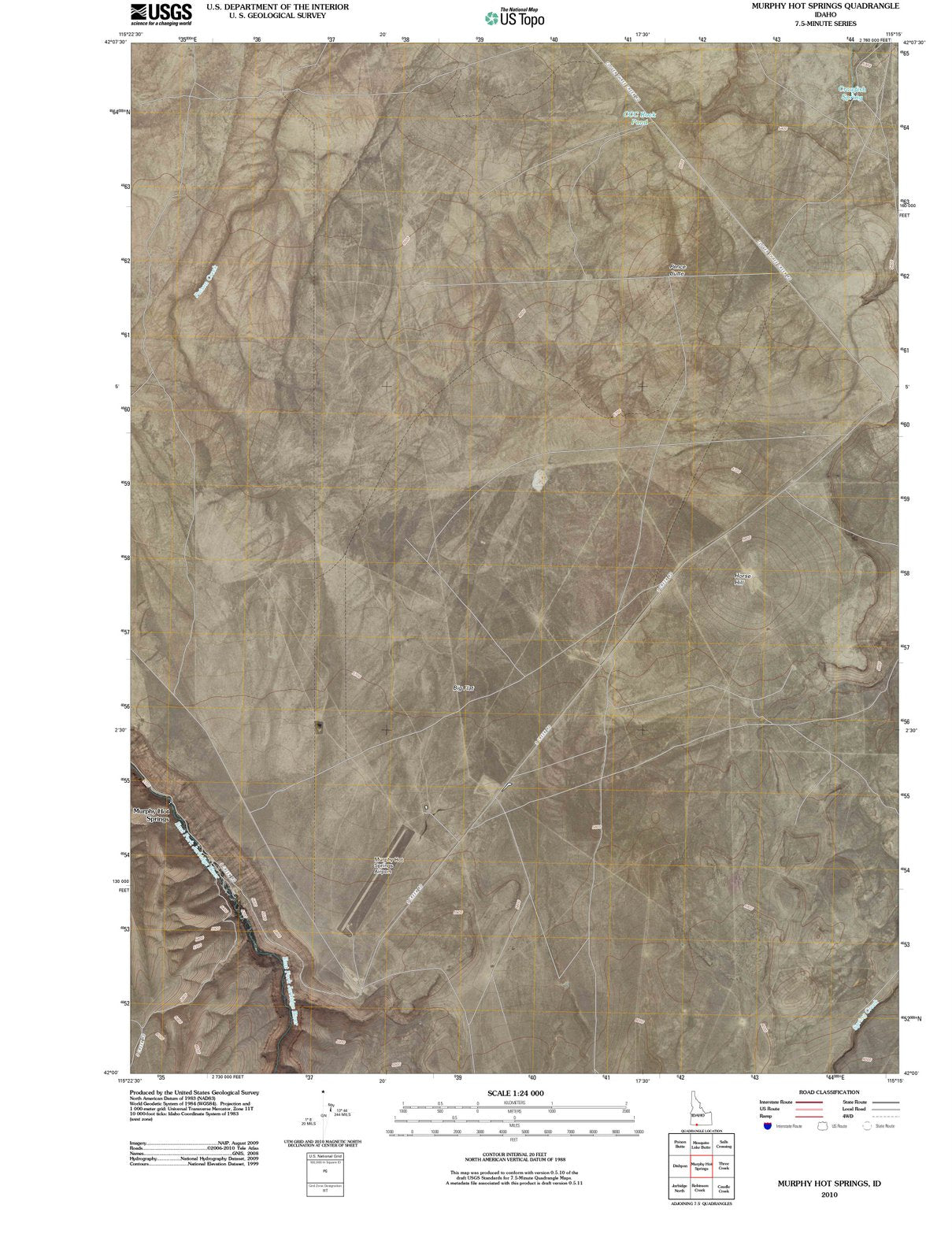 2010 Murphy Hot Springs, ID - Idaho - USGS Topographic Map