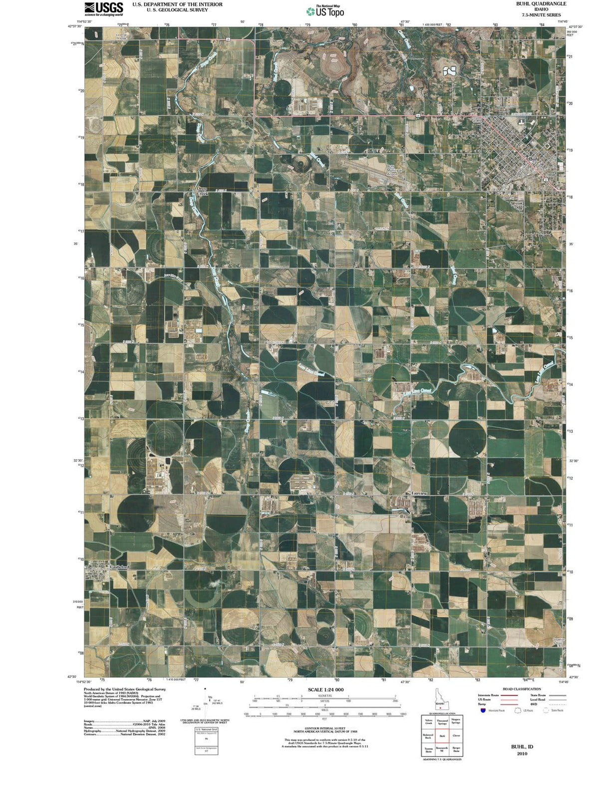 2010 Buhl, ID - Idaho - USGS Topographic Map