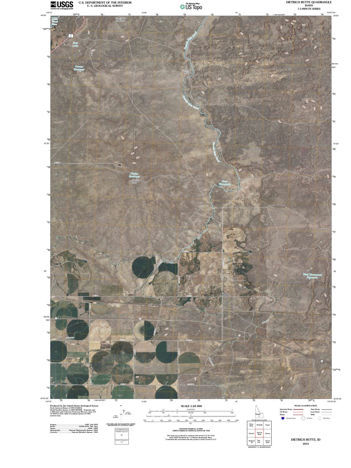 2010 Dietrich Butte, ID - Idaho - USGS Topographic Map