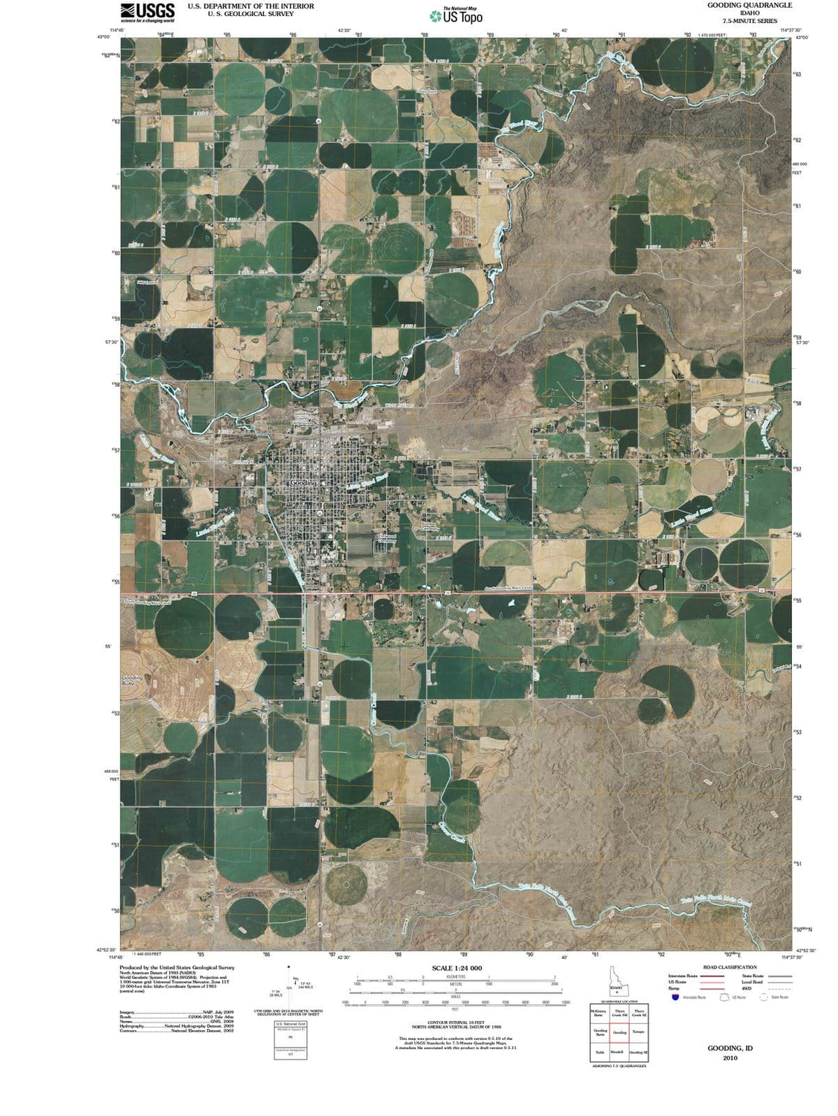 2010 Gooding, ID - Idaho - USGS Topographic Map