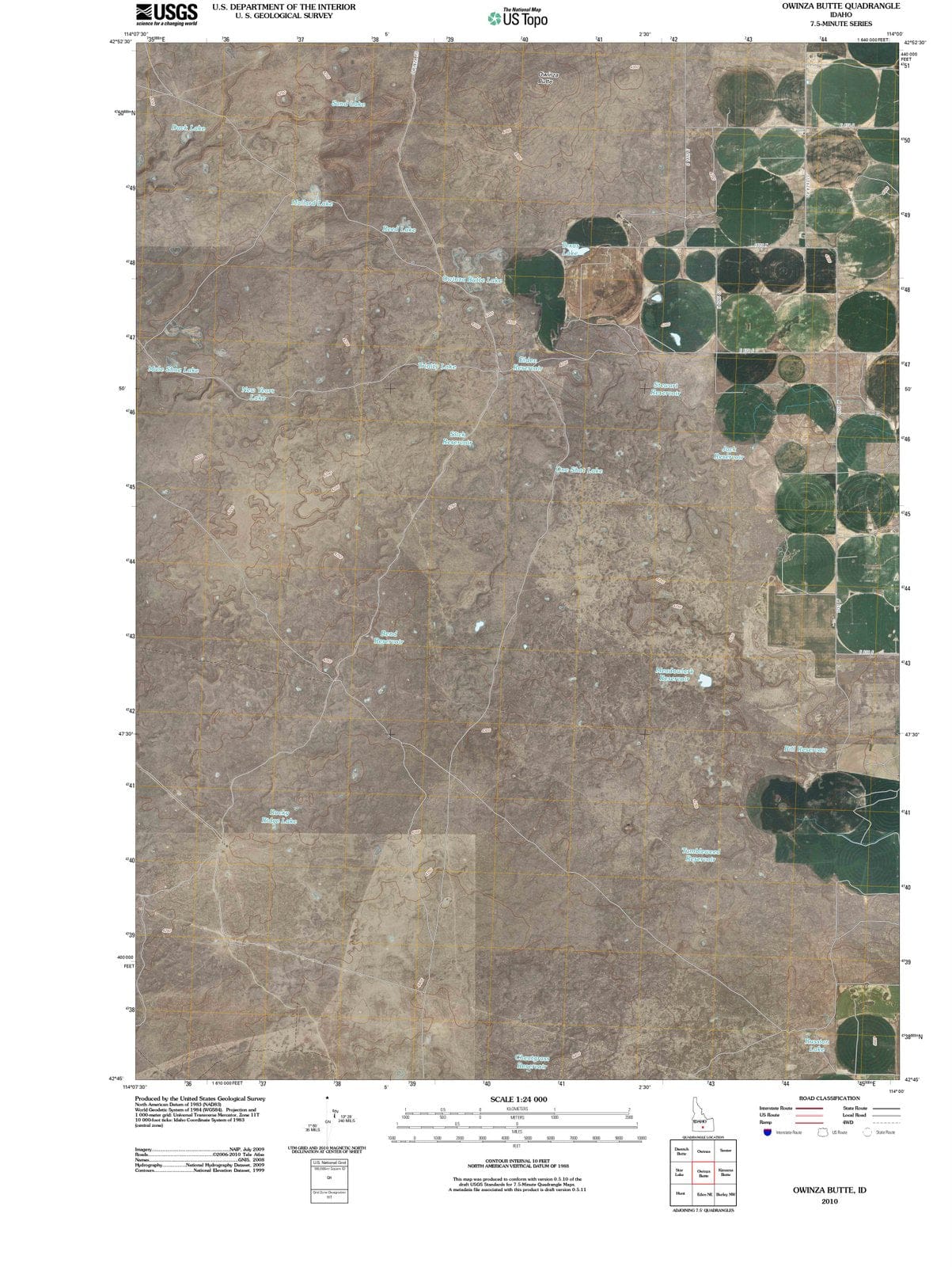 2010 Owinza Butte, ID - Idaho - USGS Topographic Map