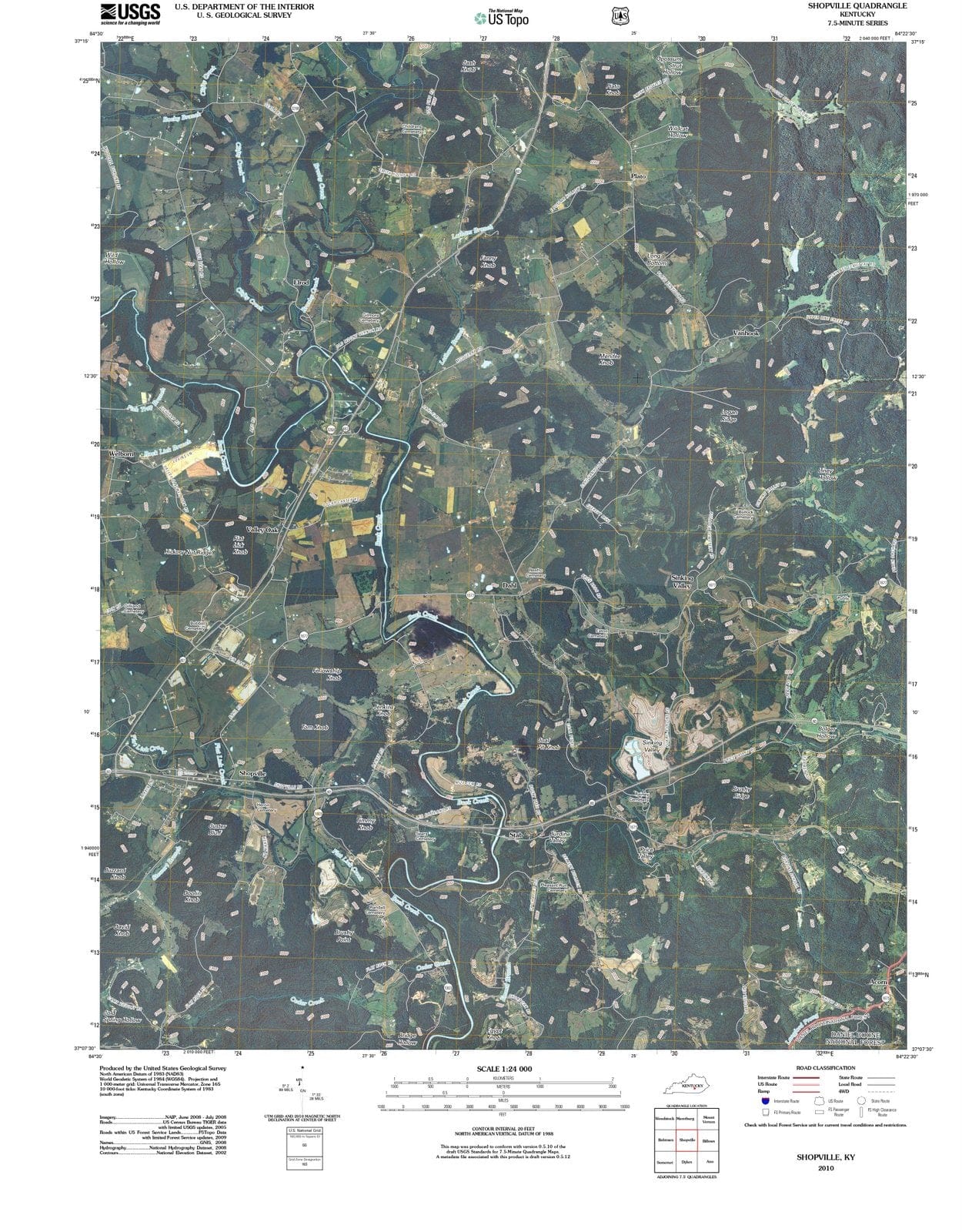 2010 Shopville, KY - Kentucky - USGS Topographic Map
