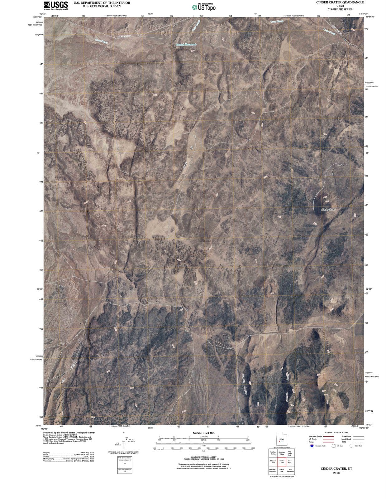 2010 Cinder Crater, UT - Utah - USGS Topographic Map