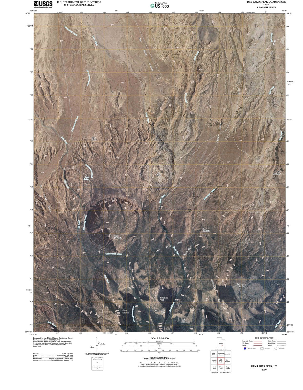 2010 Dry Lakes Peak, UT - Utah - USGS Topographic Map