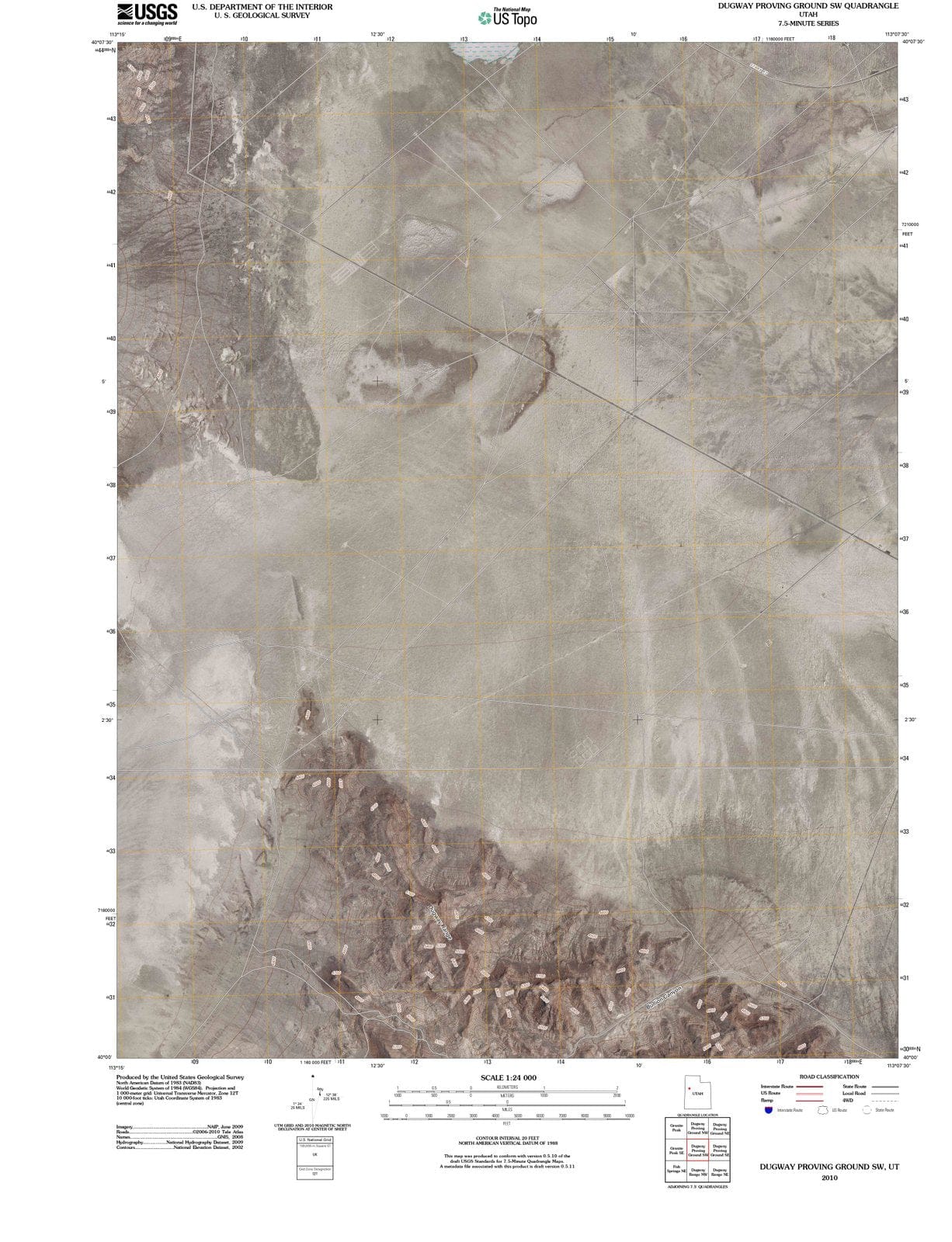 2010 Dugway Proving Ground, UT - Utah - USGS Topographic Map v3