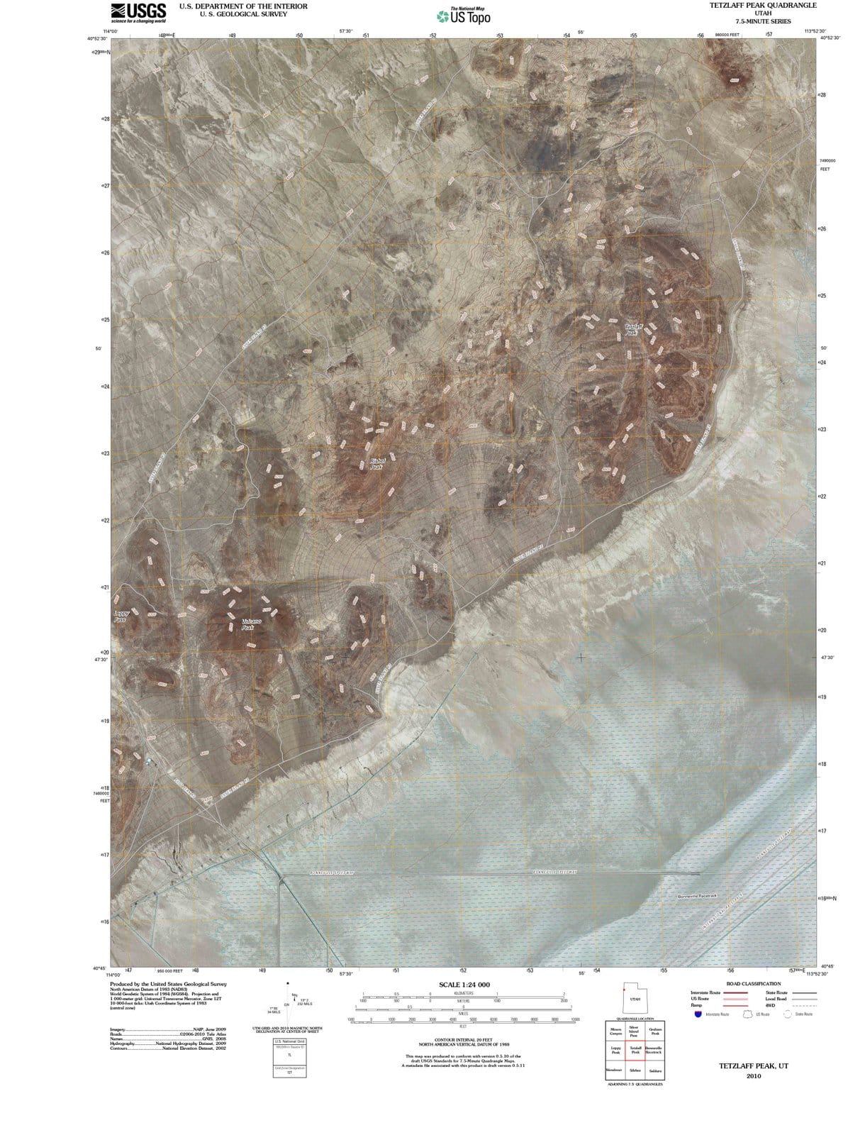 2010 Tetzlaff Peak, UT - Utah - USGS Topographic Map