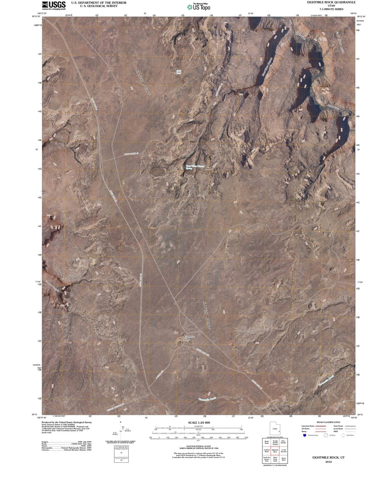 2010 Eightmile Rock, UT - Utah - USGS Topographic Map