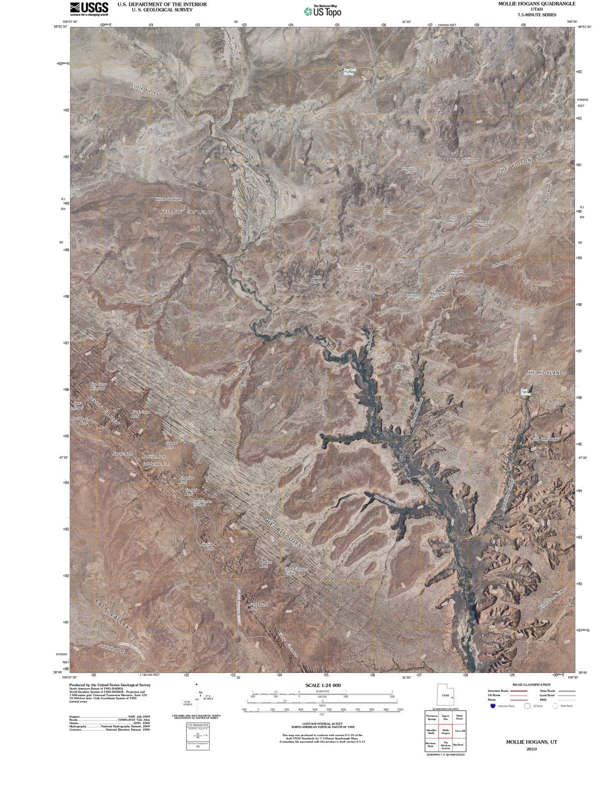 2010 Mollie Hogans, UT - Utah - USGS Topographic Map