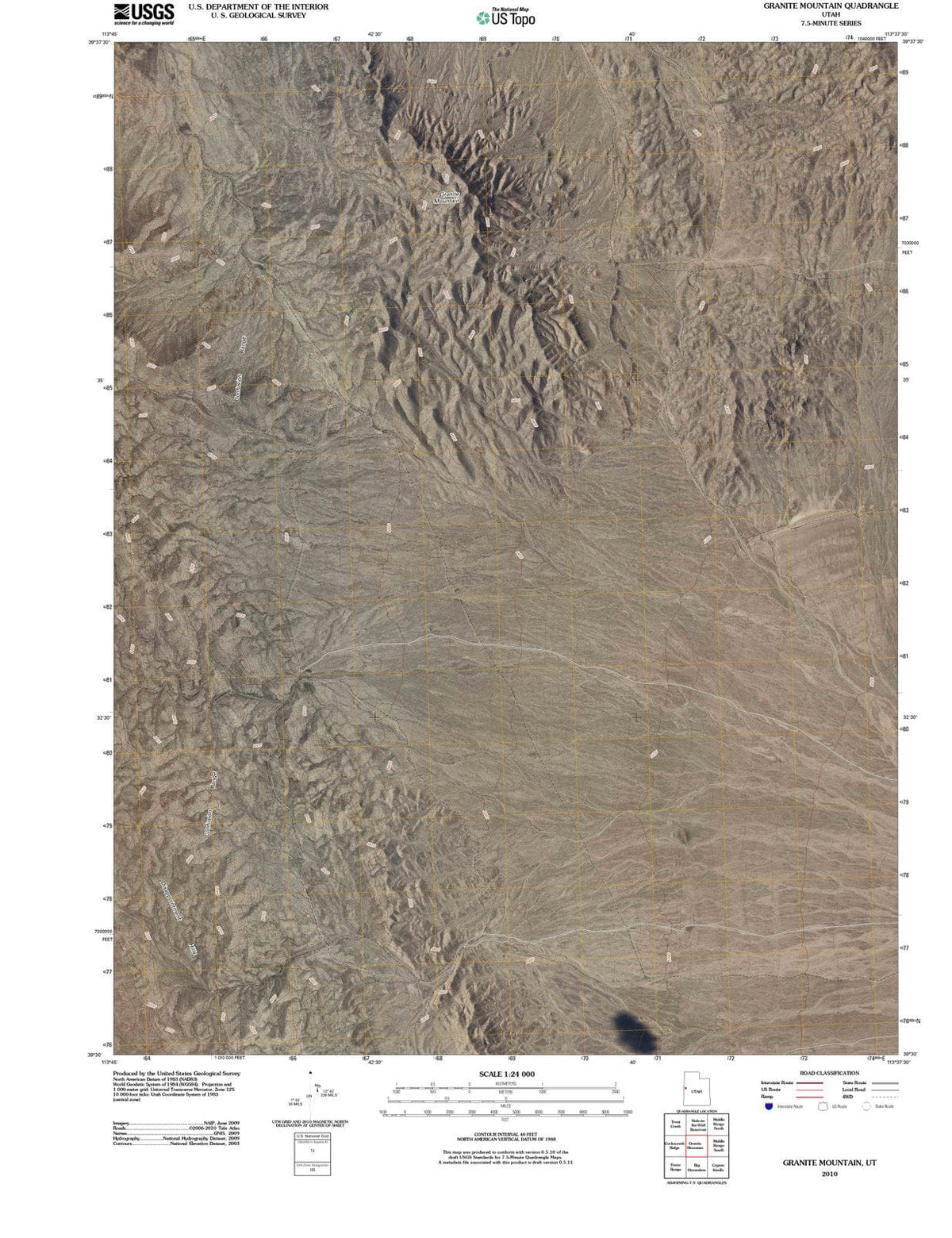 2010 Granite Mountain, UT - Utah - USGS Topographic Map