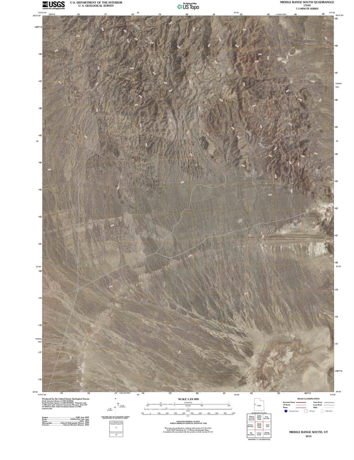 2010 Middle Range South, UT - Utah - USGS Topographic Map