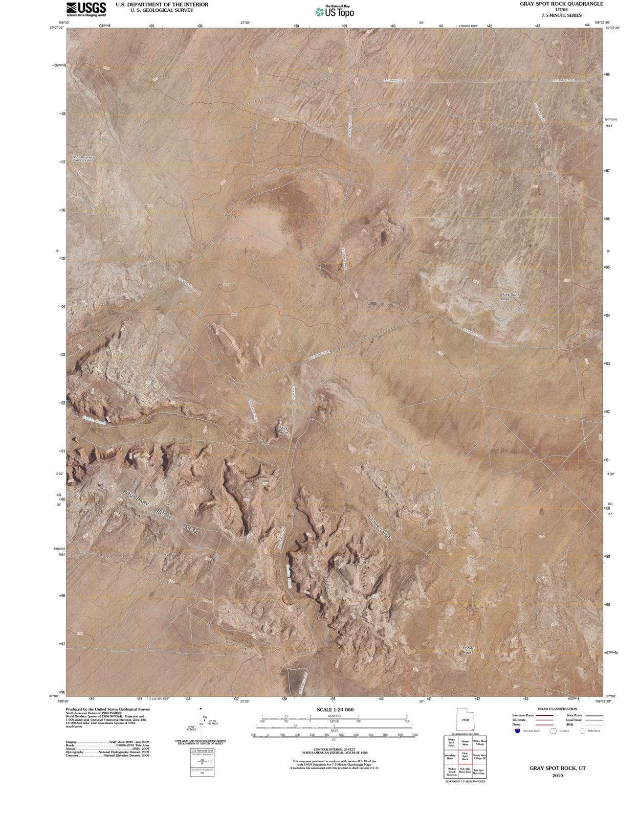 2010 Gray Spot Rock, UT - Utah - USGS Topographic Map