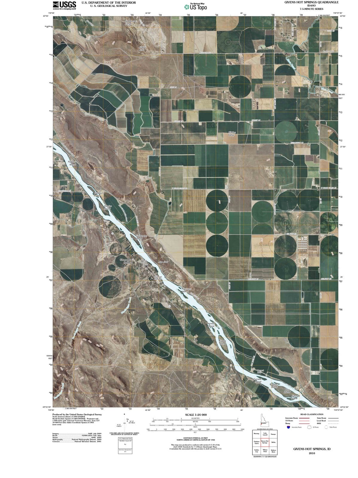 2010 Givens Hot Springs, ID - Idaho - USGS Topographic Map