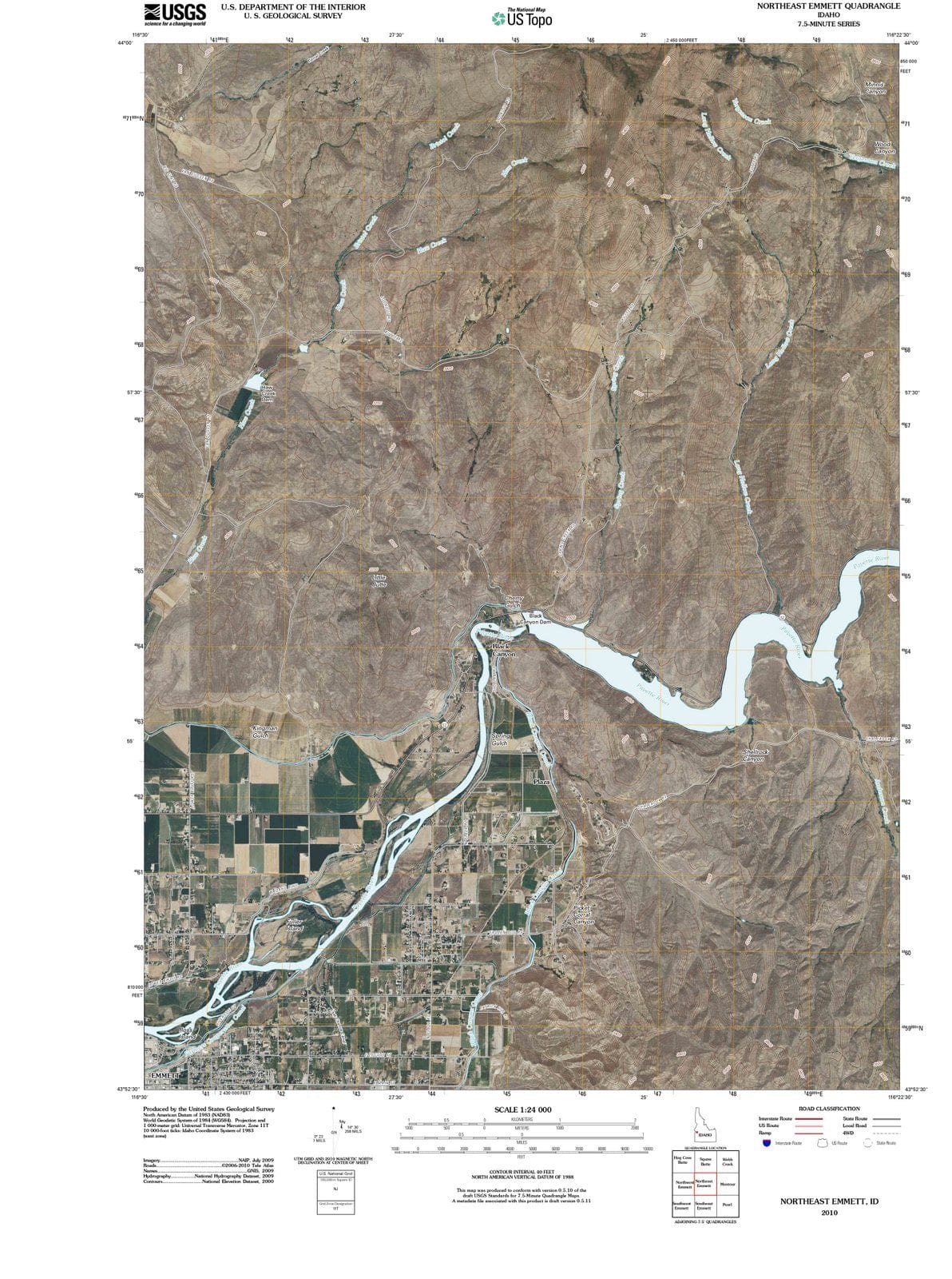 2010 Northeast Emmett, ID - Idaho - USGS Topographic Map