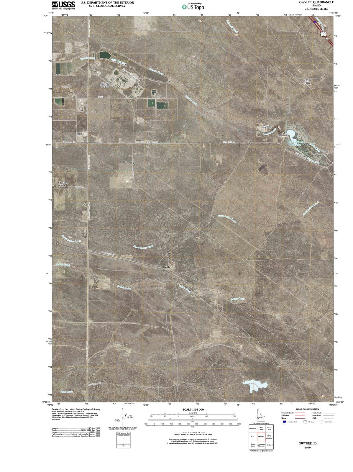 2010 Owyhee, ID - Idaho - USGS Topographic Map