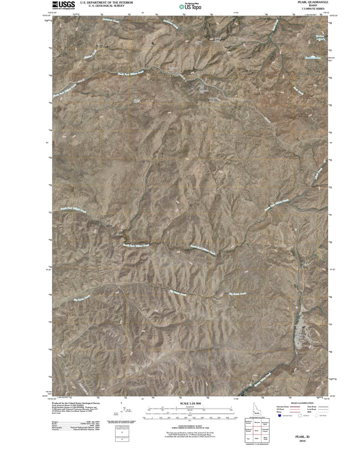 2010 Pearl, ID - Idaho - USGS Topographic Map
