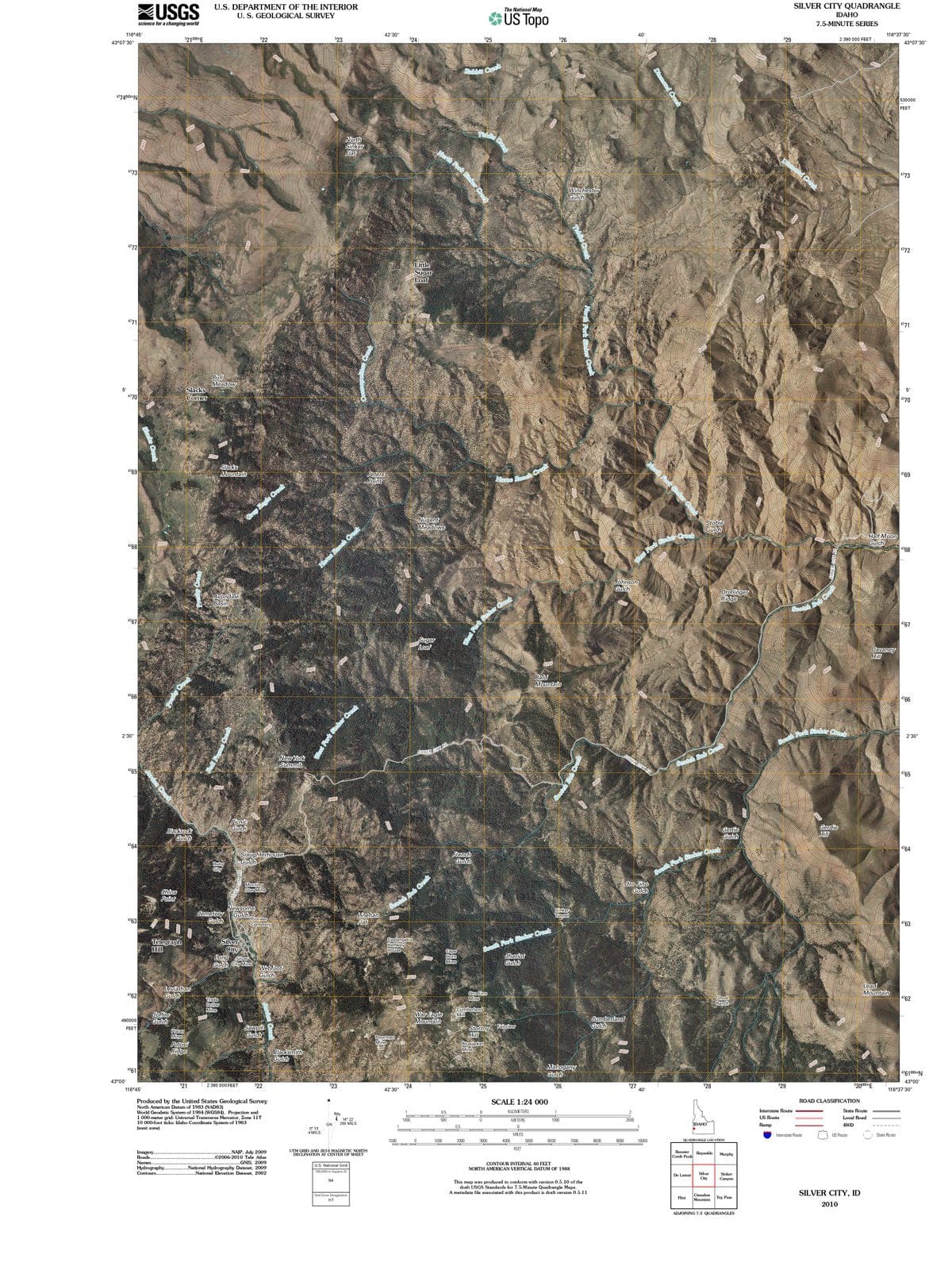 2010 Silver City, ID - Idaho - USGS Topographic Map