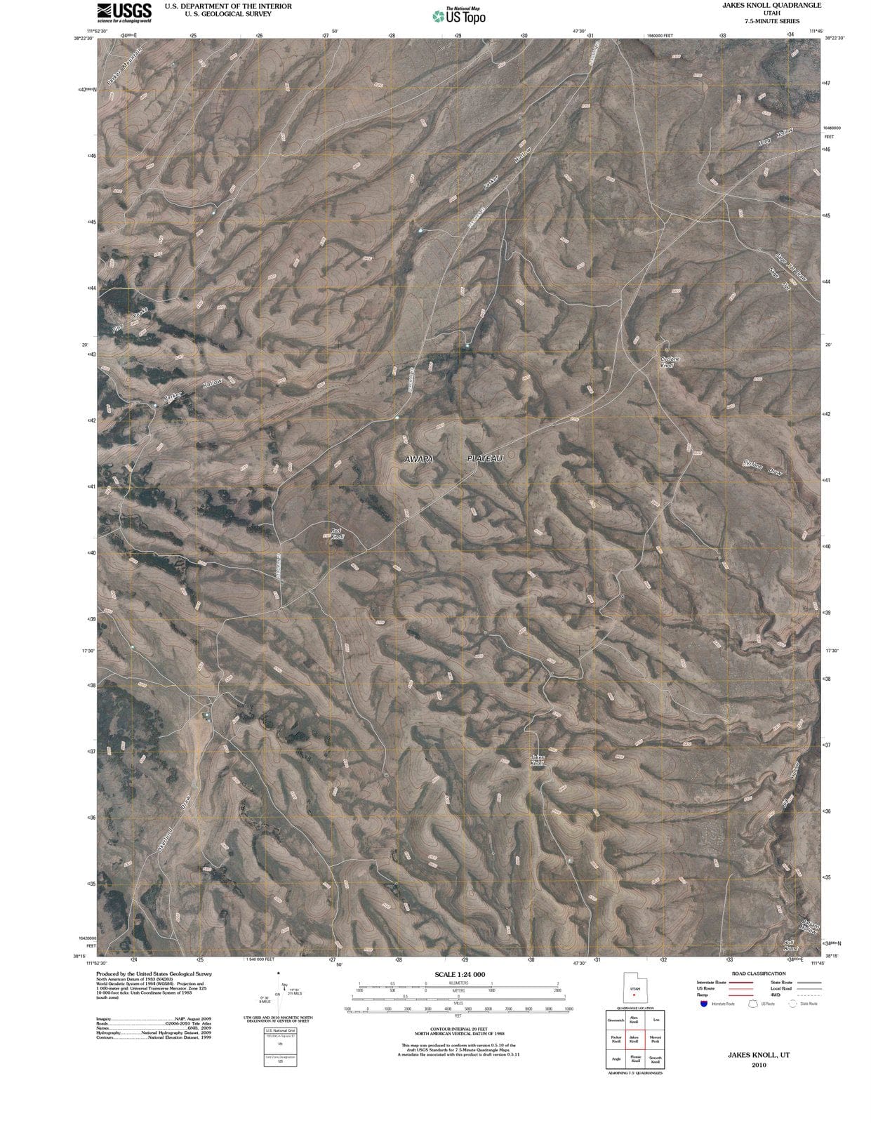 2010 Jakes Knoll, UT - Utah - USGS Topographic Map