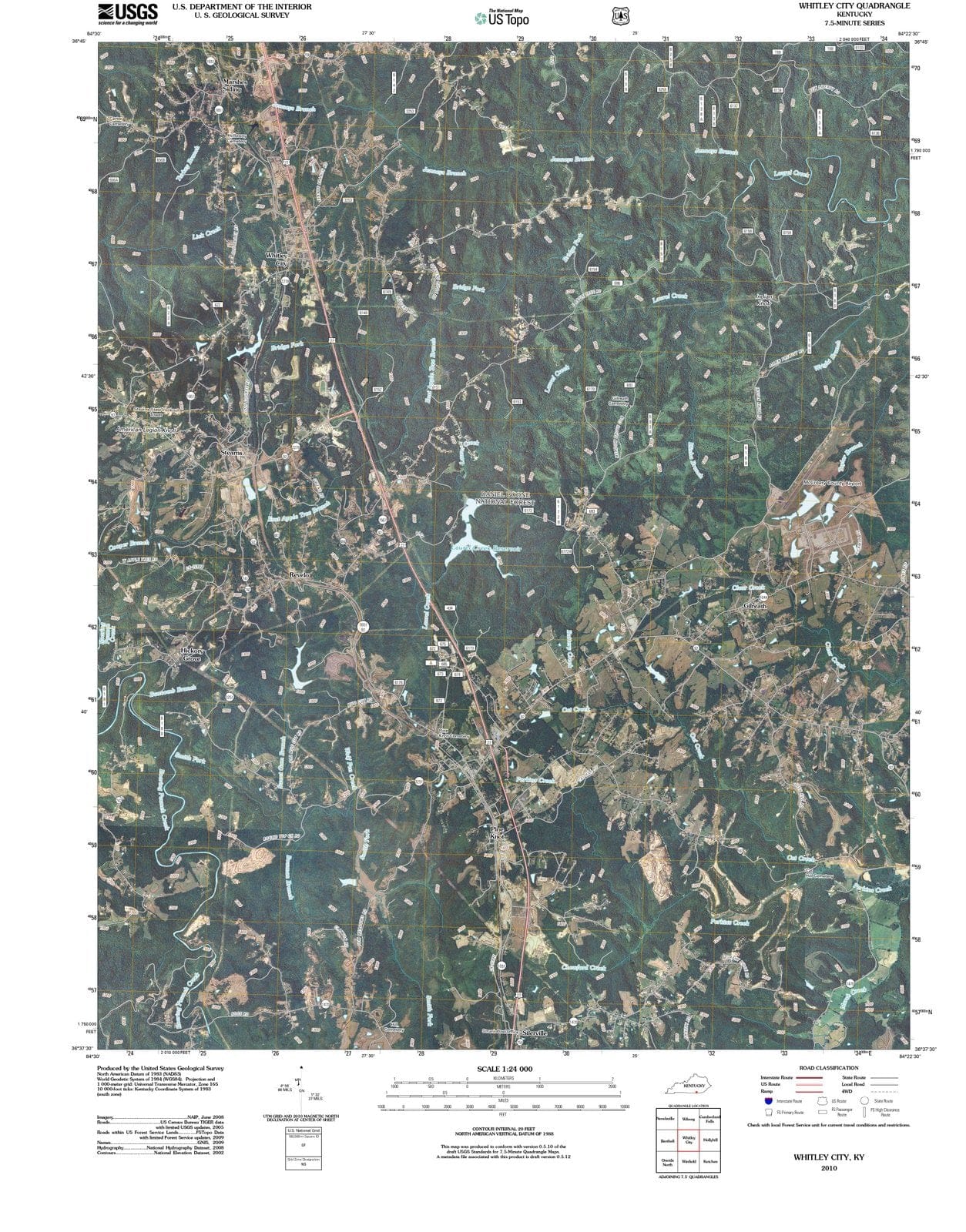 2010 Whitley City, KY - Kentucky - USGS Topographic Map