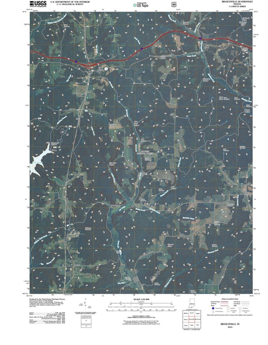 2010 Branchville, in - Indiana - USGS Topographic Map