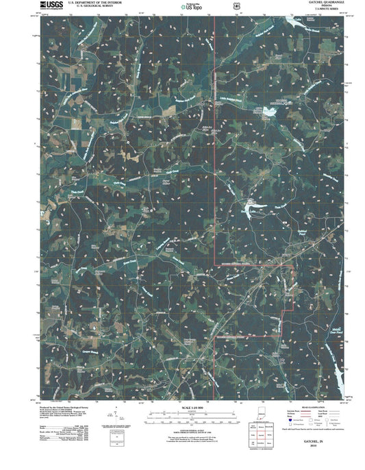 2010 Gatchel, in - Indiana - USGS Topographic Map