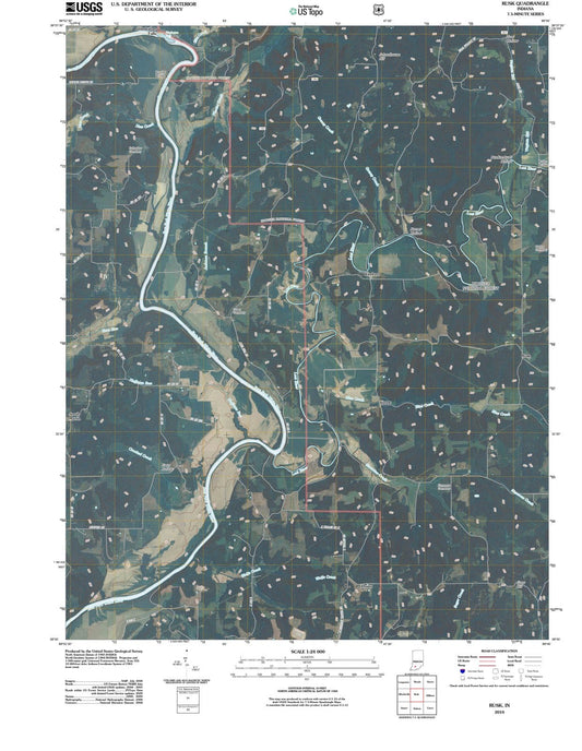 2010 Rusk, in - Indiana - USGS Topographic Map