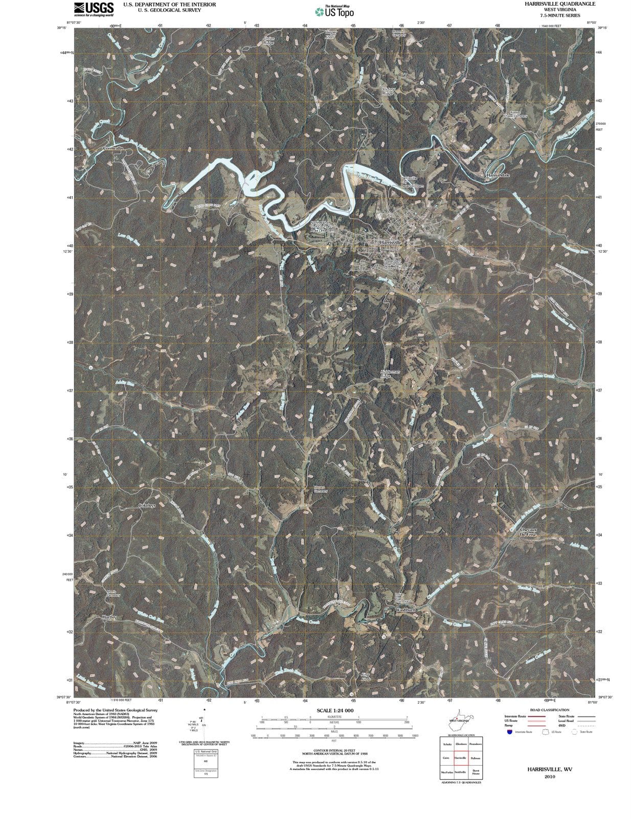 2010 Harrisville, WV - West Virginia - USGS Topographic Map