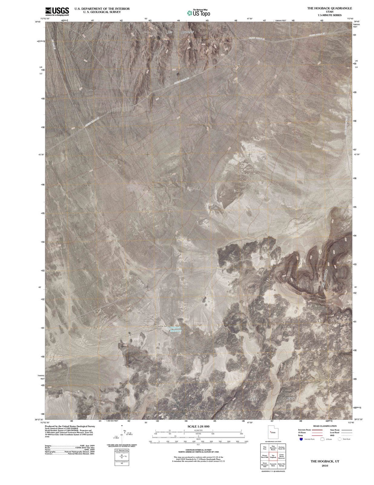 2010 The Hogback, UT - Utah - USGS Topographic Map